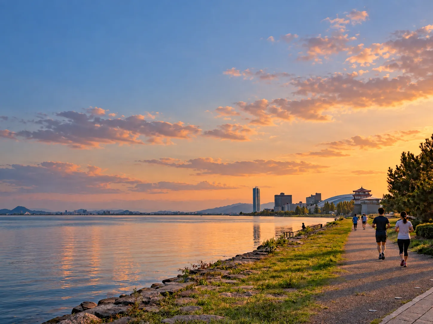 大津湖岸なぎさ公園の遊歩道