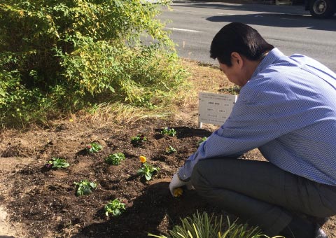 Participation in Local Clean-Up Activities and Care of Flower Beds in front of the Station.