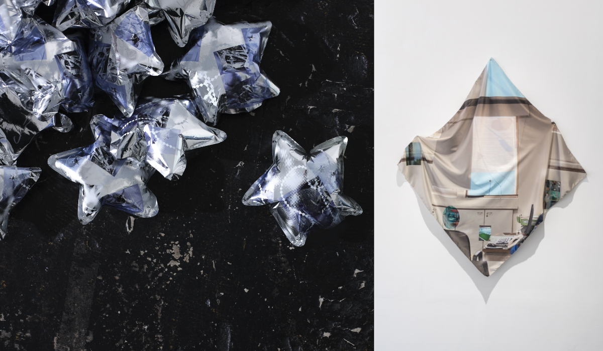 100個星々の祝福(©ooka yoshikazu(hitoto))、軟質オフィス風景; magic window view_Office(©Yuki Moriya)