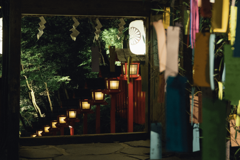 貴船神社 七夕笹飾りライトアップ